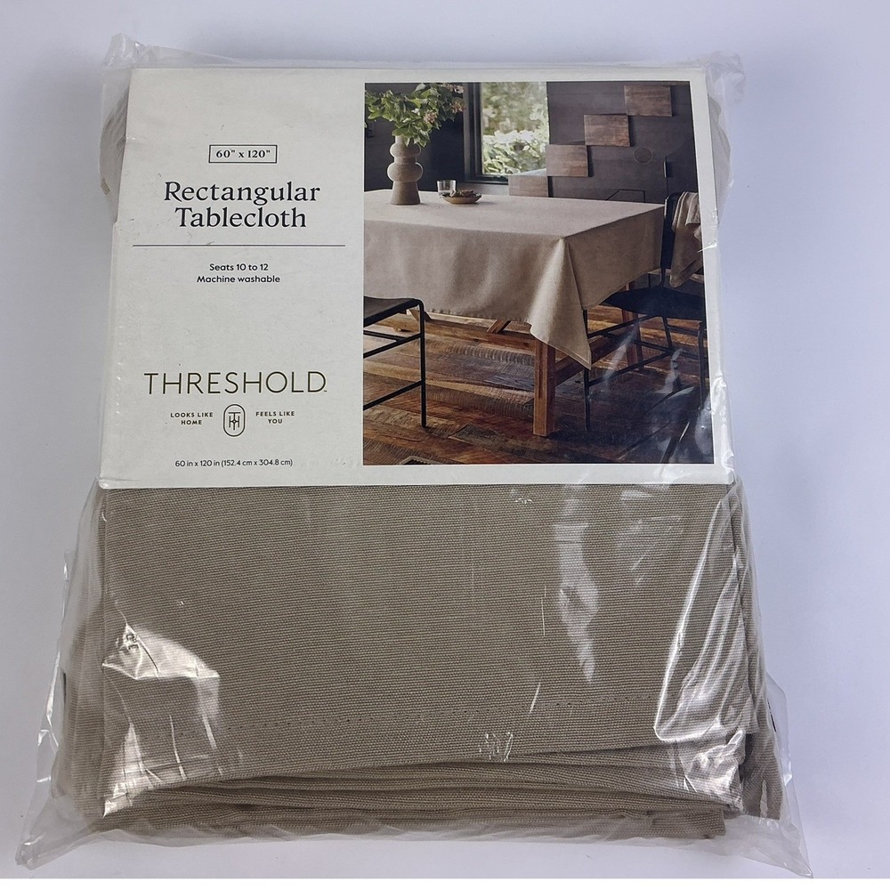 Threshold Rectangular Tablecloth 60 x 120 Seats 10–12 Machine Washable‎